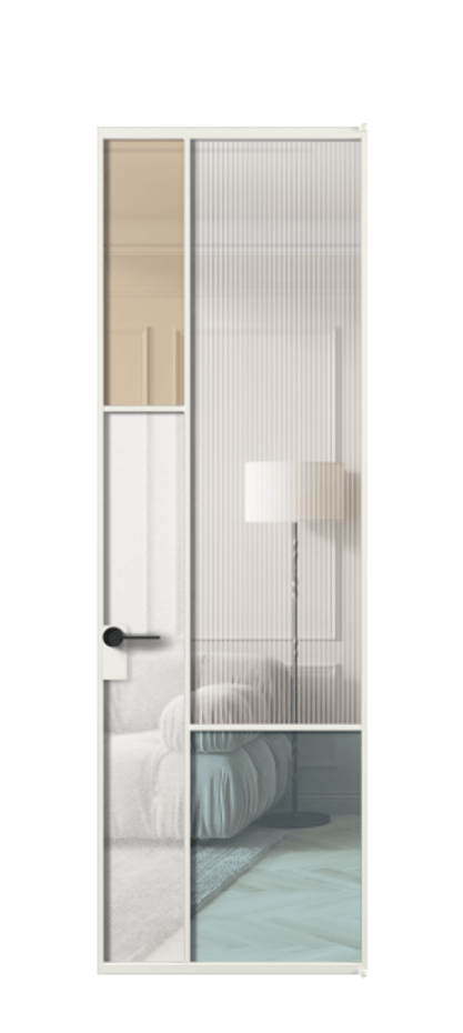 Межкомнатная дверь Mosaic АЛПЛ041.13 Алюминий светло-серый Комбинация стекол Группы 1 и Группы 3 Цена 171870 ₽ | Volhovec