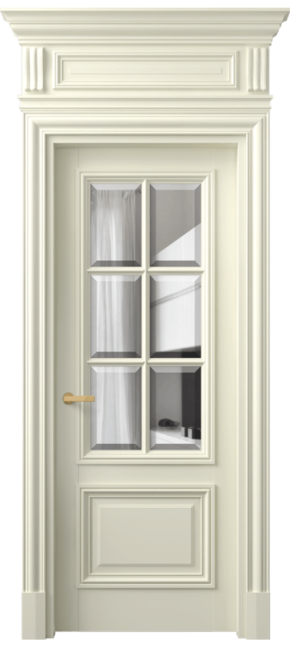 Межкомнатная дверь Antique 7312 Бук молочно-белый Прозрачное стекло с фацетом Цена 184009 ₽ | Volhovec