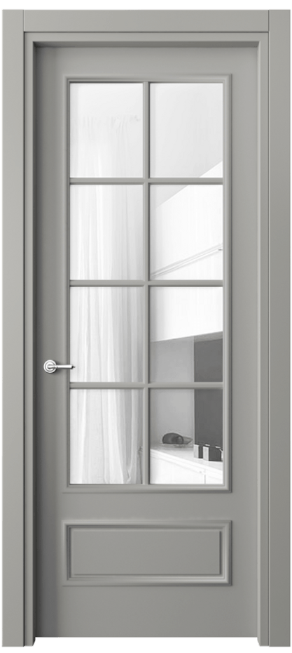 Межкомнатная дверь Paris 8112 Матовый нейтральный серый Прозрачное стекло Цена 76999 ₽| Volhovec
