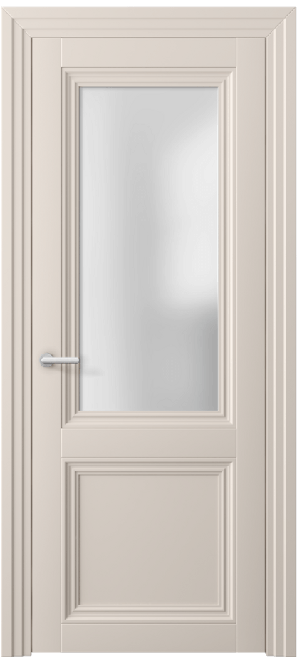 Межкомнатная дверь Центро 2524 ПЭТ пудровый бежевый Сатинированное стекло Цена 41199 ₽ | Volhovec