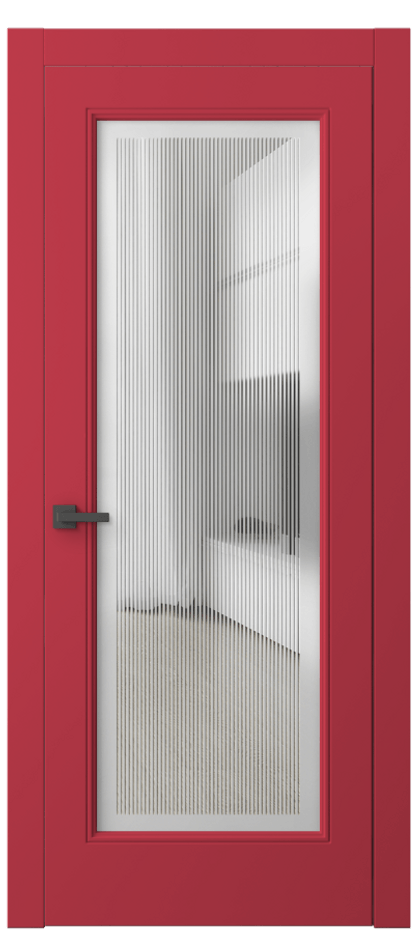 Межкомнатная дверь Linea 8300 Матовый белоснежный Сатинированное с гравировкой "Каннелюры", триплекс Цена 106199 ₽ | Volhovec