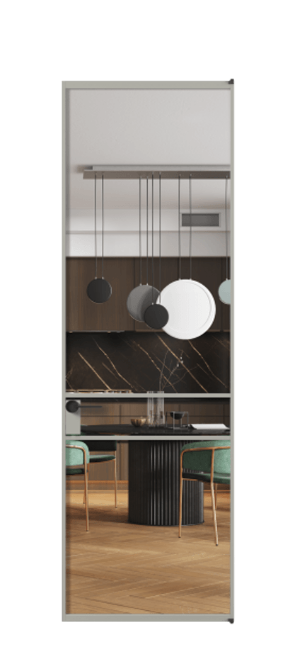 Алюминиевая дверь АЛПЛ040.02 Алюминий нейтральный серый Прозрачное стекло "Crystal Vision", калёное Цена 151770  | Volhovec