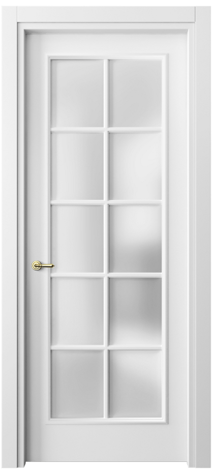 Межкомнатная дверь Paris 8102 Матовый белоснежный Сатинированное стекло Цена 76999 ₽| Volhovec