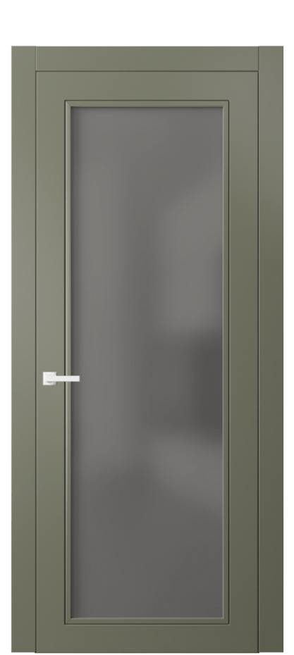 Межкомнатная дверь Neo Classic 8000 Матовый оливковый тёмный Сатинированное серое стекло, триплекс Цена 503770 AMD | Volhovec
