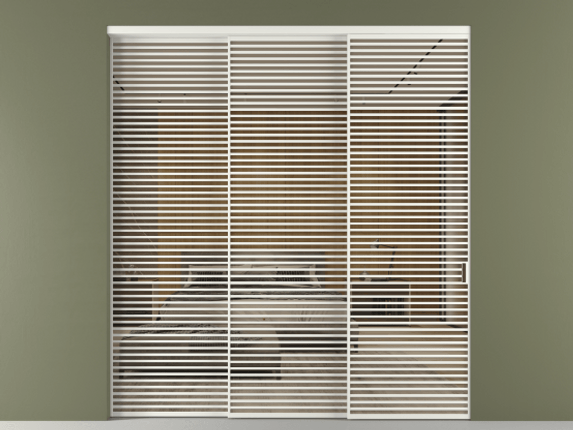 Перегородка Формато внутри проёма 3 створки с синхронным механизмом АЛПР 040.07 Алюминий светло-серый Рефлективное бронзовое стекло "Стопсол", калёное. Цена 4039250 AMD 1. Полотно 3 шт. (800/2100 мм)
2. Комплект установки раздвижной системы
3. Базовый комплект фурнитуры
4. Комплект фурнитуры телескопик синхро-2
5.Ручка Рондо. Фабрика дверей Волховец 8 (800) 551 43 19 Перегородка Формато внутри проёма 3 створки с синхронным механизмом АЛПР 040.07 Алюминий светло-серый Рефлективное бронзовое стекло "Стопсол", калёное Цена 4039250 AMD | Volhovec