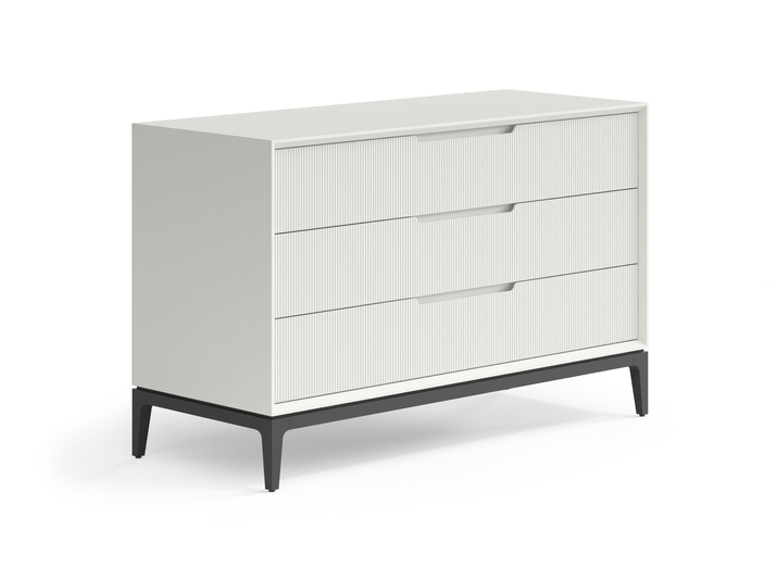 Мебель Комод Velvet 3 ящика. Цвет Матовый жемчужный. Материал Гладкая эмаль. Коллекция Комод Velvet 3 ящика. Картинка.