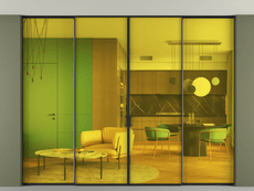 Перегородка Формато внутри проёма скрытое крепление в потолок 4 створки