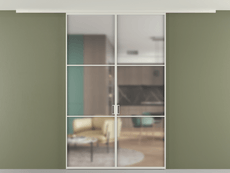 Перегородка Формато вдоль стены на потолок 2 створки