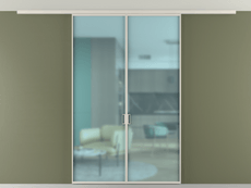 Перегородка Formato вдоль стены на потолок 2 створки