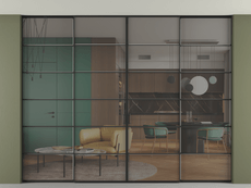 Перегородка Формато внутри проёма скрытое крепление в потолок 4 створки