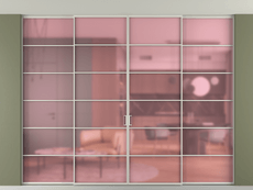 Перегородка Формато внутри проёма скрытое крепление в потолок 4 створки