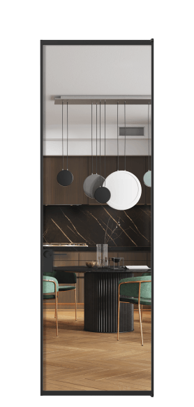 Дверь межкомнатная АЛПЛ040.01 Crystalvision ЧЕР. Цвет Алюминий Черный. Материал Алюминий. Коллекция Formato. Картинка.